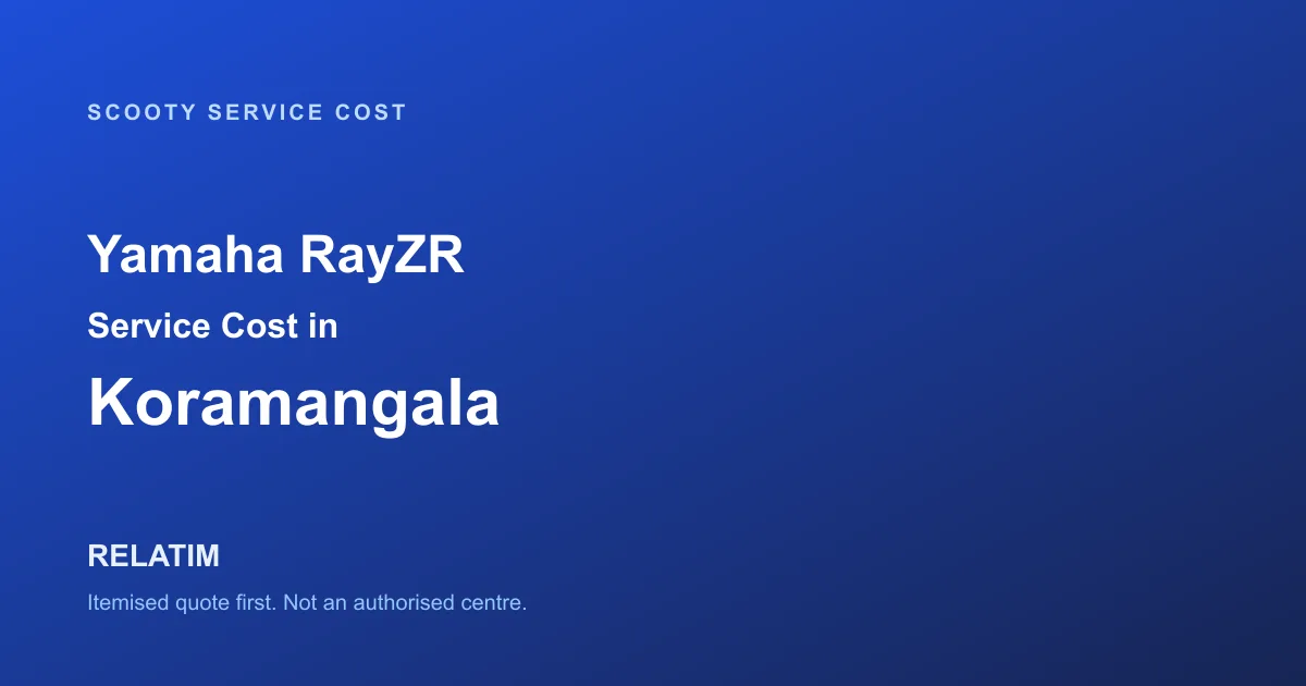 Yamaha RayZR Service Cost in Koramangala, Bangalore